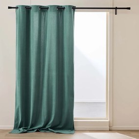 Draperie verde termoizolantă din catifea reiată 140x260 cm Madison – douceur d'intérieur