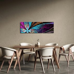 Tablou - Floare, abstracție (cu ceas) (90x30 cm)