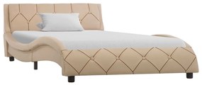 285661 vidaXL Cadru de pat, cappuccino, 100 x 200 cm, piele ecologică