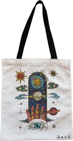 Sacosa de Panza pentru Cumparaturi, Geanta Tote, Energy Mood, Cu fermoar, 38x34.5 cm, Alba, BEKZ®