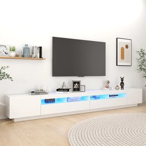 Comoda TV cu lumini LED, alb, 300x35x40cm 1, Alb