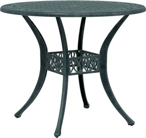 vidaXL Masă de grădină, verde, Ø90x75 cm, aluminiu turnat