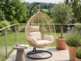 Scaun suspendat KOKON cu suport, bej