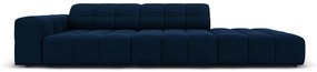 Canapea Jennifer cu colt pe partea dreapta si tapiterie din catifea, albastru royal