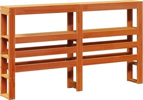 vidaXL Tăblie de pat cu rafturi, maro ceruit, 140 cm, lemn masiv pin