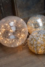 Lampa de masa, cu ghirlanda luminoasa, D20cm, Crackle
