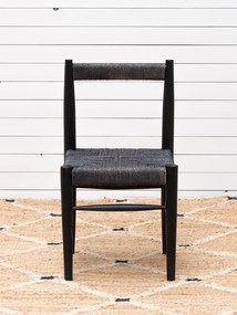 Scaun dining, negru ,din iuta, Gitana