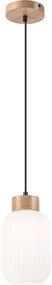 Lustră pe cablu HARMA 1xE27/15W/230V d. 14 cm alb/stejar