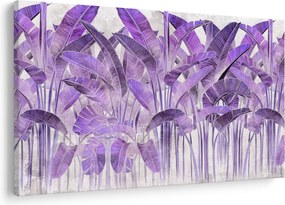 Tablou - Frunze violet în tencuială (90x60 cm)