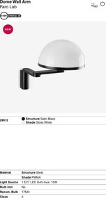 Aplica de perete neagra cu brat articulat DOME