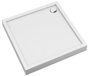 Cadita dus patrata din acril Omnires Camden alb 80x80 cm