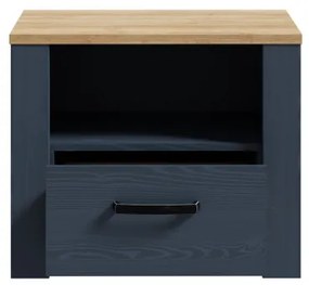 Noptiera Boho Stejar Riviera Si Stejar Bleumarin, 61.6 Cm