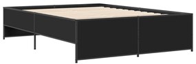 3279907 vidaXL Cadru de pat, negru, 120x190 cm, lemn prelucrat și metal