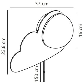 Aplică pentru copii Nordlux SKYKU CLOUD 1xE14/25W/230V nor