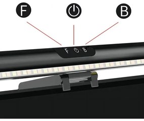 LED iluminare tactilă reglabilă monitor 42 cm, 5W, 5V, 3000-6000K, negru