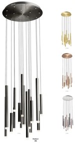 Lustră LED pe cablu Redo 01-2061 MADISON 16xLED/4W/230V crom lucios/negru/cupru