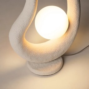 Veioza, Lampa de masa din Polirasina, Alb, Opus