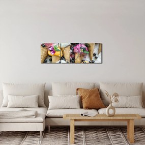 Tablou cu înghețată (cu ceas) (90x30 cm)