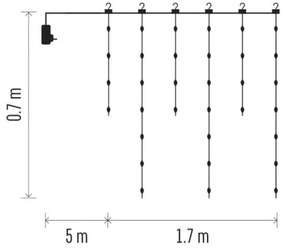 Instalație LED de Crăciun de exterior 54xLED/8 funcții 6,7x0,7m IP44 alb cald