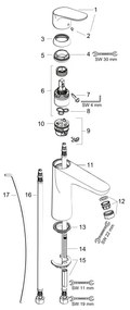 Baterie de lavoar Hansgrohe, Focus 100, cu ventil, crom