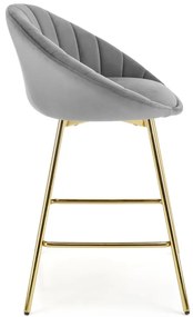 Scaun de bar H112 velvet gri