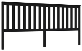 Tablie de pat, negru, 206x6x101 cm, lemn masiv de pin Negru, 206 x 6 x 101 cm, 1