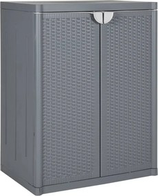 vidaXL Dulap de depozitare pentru grădină, gri, 65x45x88 cm, PP ratan
