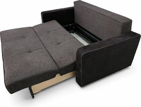 Canapea SAMY GRANDE extensibilă, 2 locuri, cu ladă de depozitare, stofă catifelată maro, cadru metalic, 180x100x92 cm Maro, Stofa Catifelata
