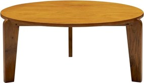 Măsuță de cafea rotundă din lemn de mango, natur, cu 3 picioare masive, finisaj satinat, 38,5 x 86,5 cm, „Rondo”