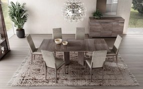 Set lemn masiv masă și scaune Viola - 8 scaune, 180 × 103 × 75 cm + 2 extensii (45 + 45 cm)