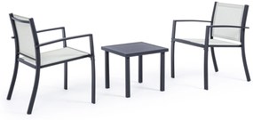 Set mobilier de gradina  Auri format din masa +2  scaune, gri