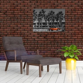 Tablou - Mașină roșie, retro (70x50 cm)