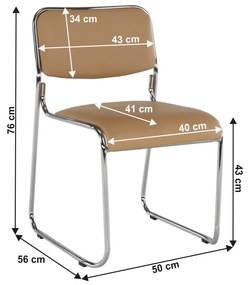 Scaun conferinta, piele ecologica maro, BULUT