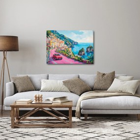 Tablou - Drum roz pe coastă (70x50 cm)