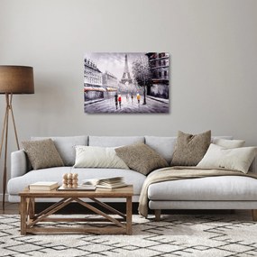 Tablou pe sticlă - Pictură în ulei, Paris (70x50 cm)