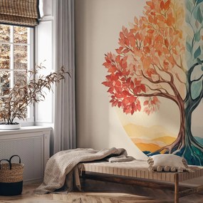 Fototapet - Copac dual cu fluture (147x102 cm)