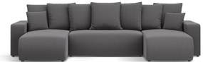 Coltar extensibil Jini in forma de U cu 5 locuri, colt reversibil si tapiterie din tesatura structurala