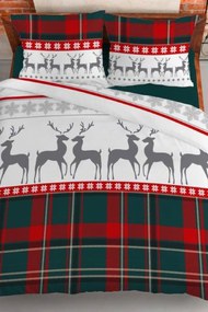 Lenjerie de pat Red Deer rosu-verde 140x200 cm