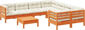 vidaXL Set mobilier de grădină cu perne, 9 piese, lemn masiv de pin