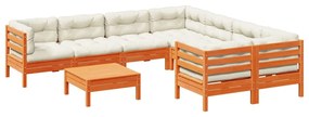 3299374 vidaXL Set mobilier de grădină cu perne, 9 piese, lemn masiv de pin