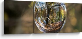 Tablou - Reflecție intr-o sferă transparentă (cu ceas) (90x30 cm)