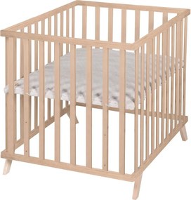 Țarc pentru copii în culoare naturală din lemn de fag cu înălțime reglabilă 75x100 cm Lil Planet – Roba