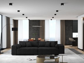 Canapea extensibilă dumonde cu ladă de depozitare si sezut confortabil din spuma high-density, Marbela Enjoy Black XXL 295x100 cm