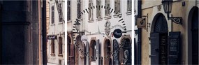 Tablou - Strada din Praga (cu ceas) (90x30 cm)
