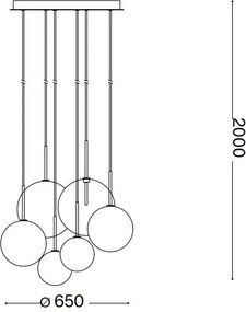 Lustră LED pe cablu Ideal Lux EQUINOXE 6xG4/2W/230V d. 65 cm crom/fumuriu