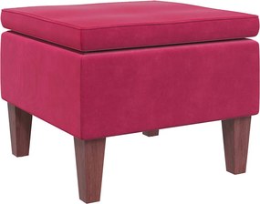 vidaXL Scaun cu picioare din lemn, roșu vin, catifea
