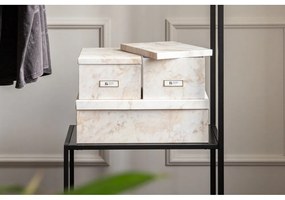 Cutii de depozitare bej 3 buc. din carton, cu capac, decorative 31x47x15,5 cm Inge Paper Laminate – Bigso