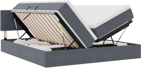 vidaXL Pat cu storage cu saltea cu headboard Gri închis 100 x 200 cm