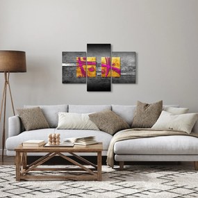 Tablou - Pătratr colorate pe fond negru (90x60 cm)