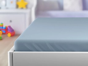 Cearceaf impermeabil pentru patut de copii JERSEY 60x120 cm albastru deschis